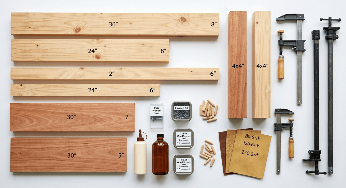materiales de mesa de madera rustico