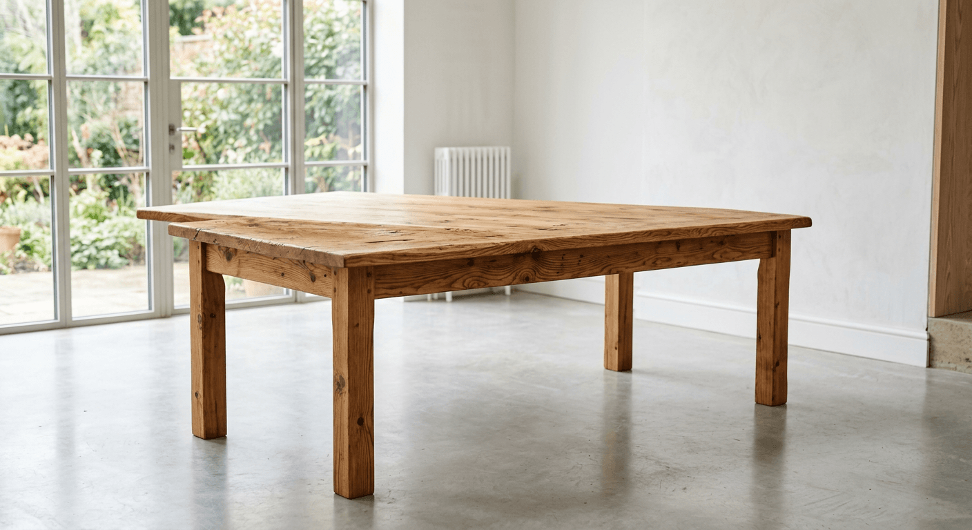 Mesa de Madera Maciza Rústica - Manual de carpintería