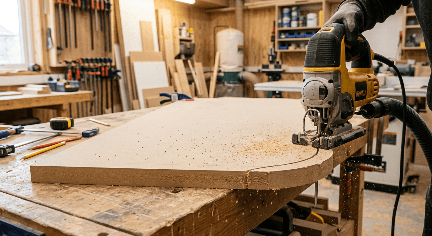 Corte de cabecera de cama en MDF